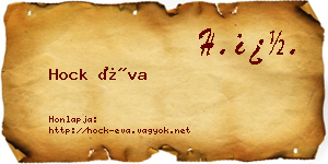 Hock Éva névjegykártya
